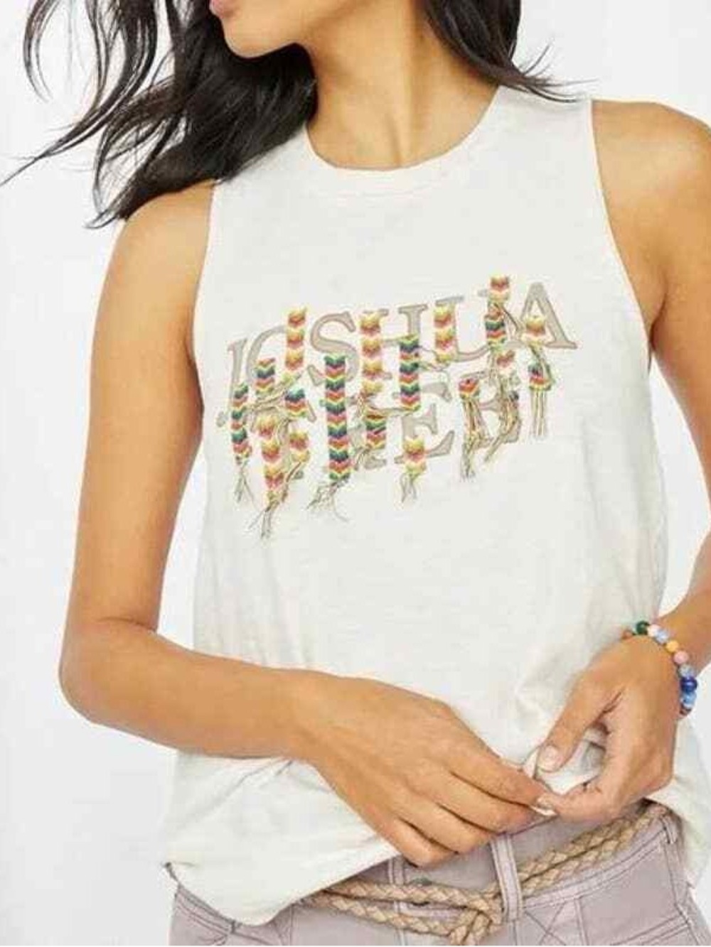 PILCRO ANTHROPOLOGIE JOSHUA TREE TANK CRÈME WOMENS XS